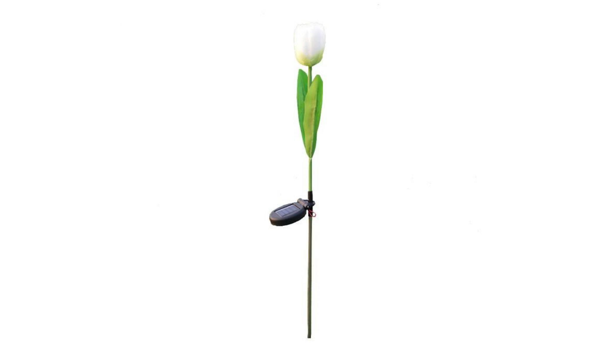 wxx70525213wh@1 tête solaire led décoratif extérieur lampe de pelouse 1 tête fleur tulipe lumière blanc