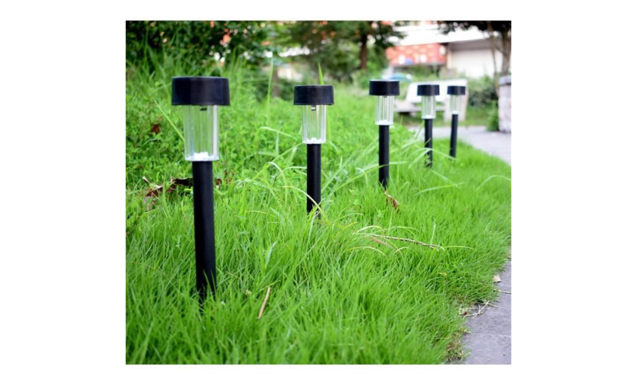 yum® 12 paquet extérieur pathway lumières led énergie solaire lumière pelouse jardin paysage chemin c pas cher