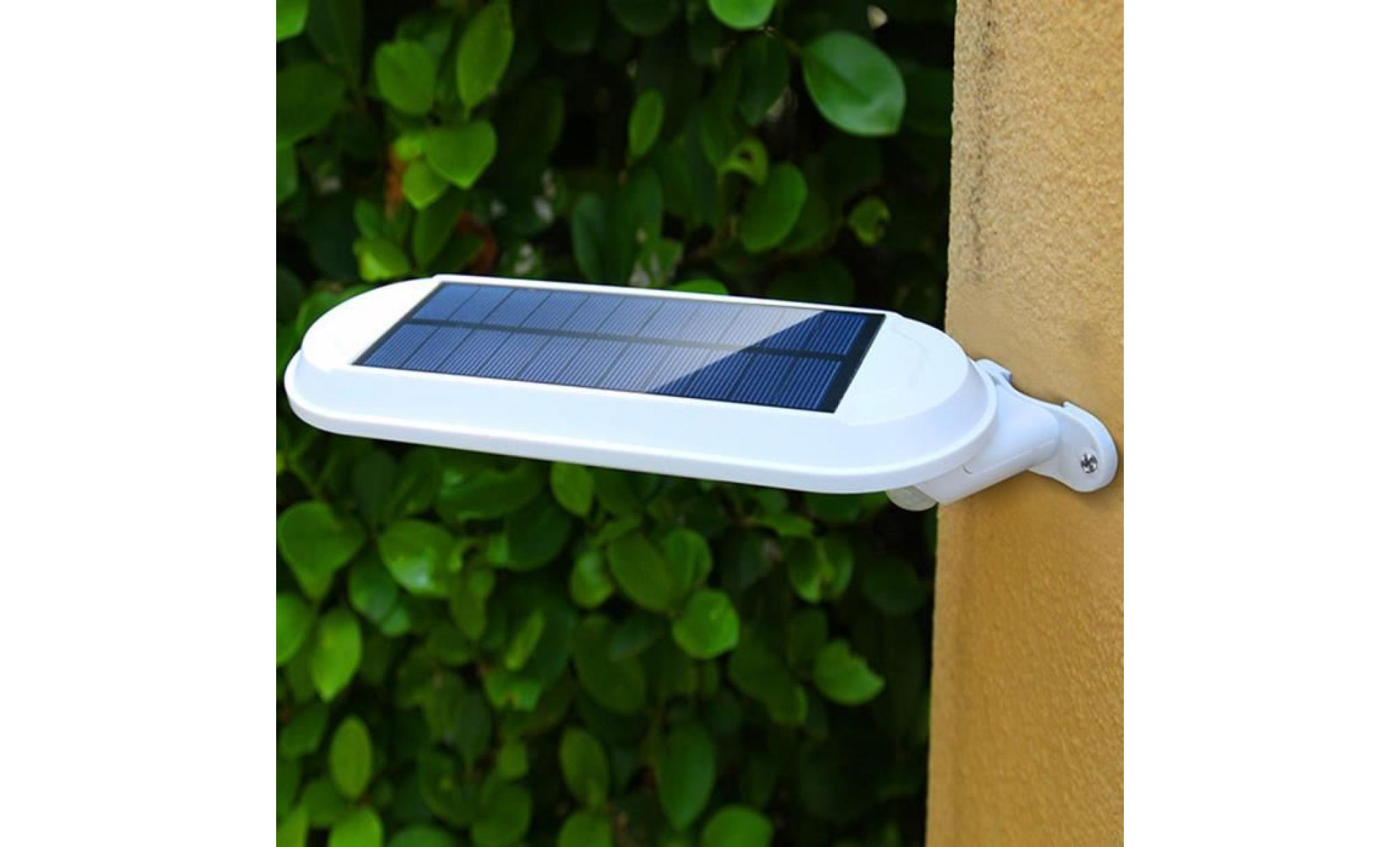 yum® imperméable à l'eau solaire capteur de mouvement support mural led d'extérieur lampe de jardin bk blanc pas cher