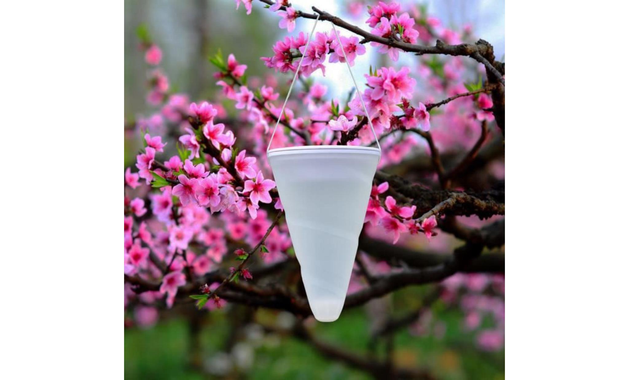 yum® la nouvelle solaire led lampe suspendue conique extérieur lustre lampes de jardin hanging rose_love211