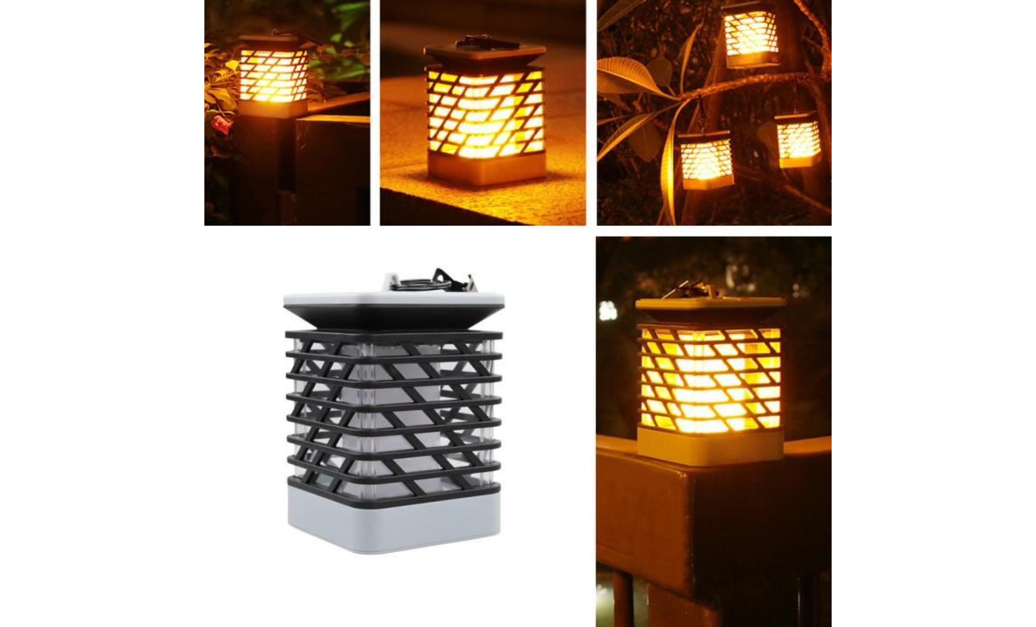 yum® lampe solaire de led pelouse feu flamme lumière réaliste lampe étanche extérieur jardin d orange