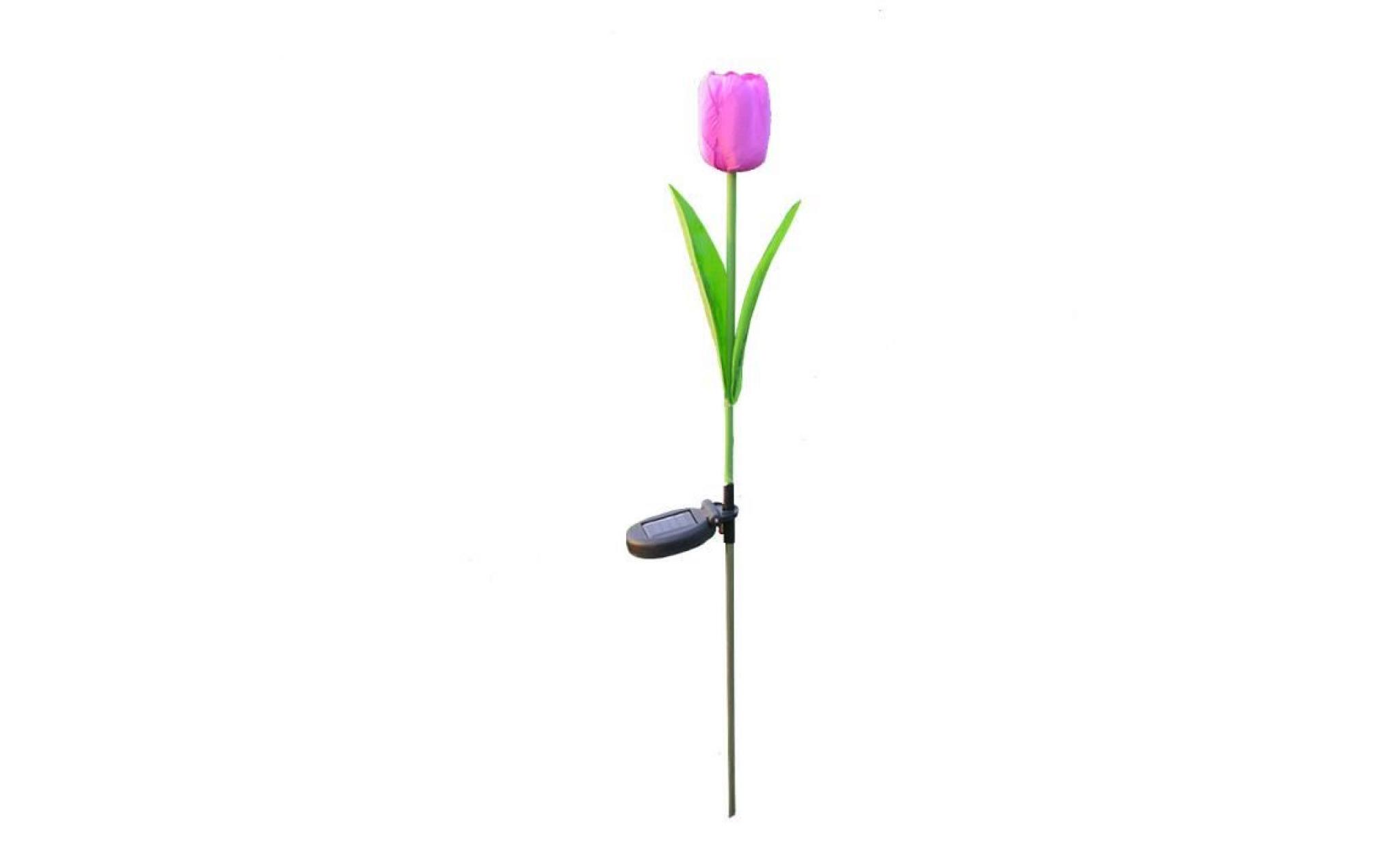 zareste®1 lampe de pelouse extérieure décorative solaire de tête led 1 tête de fleur de tulipe de tête@zf2381 pas cher