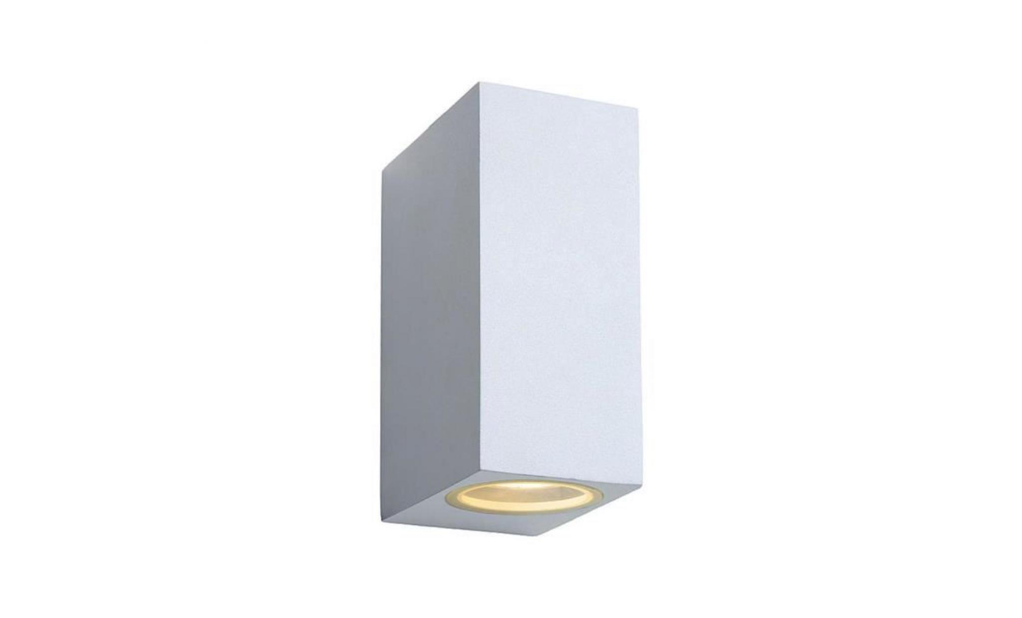 zora applique led d'extérieur 2 lumières métal h15cm blanc lucide | designé par lucide