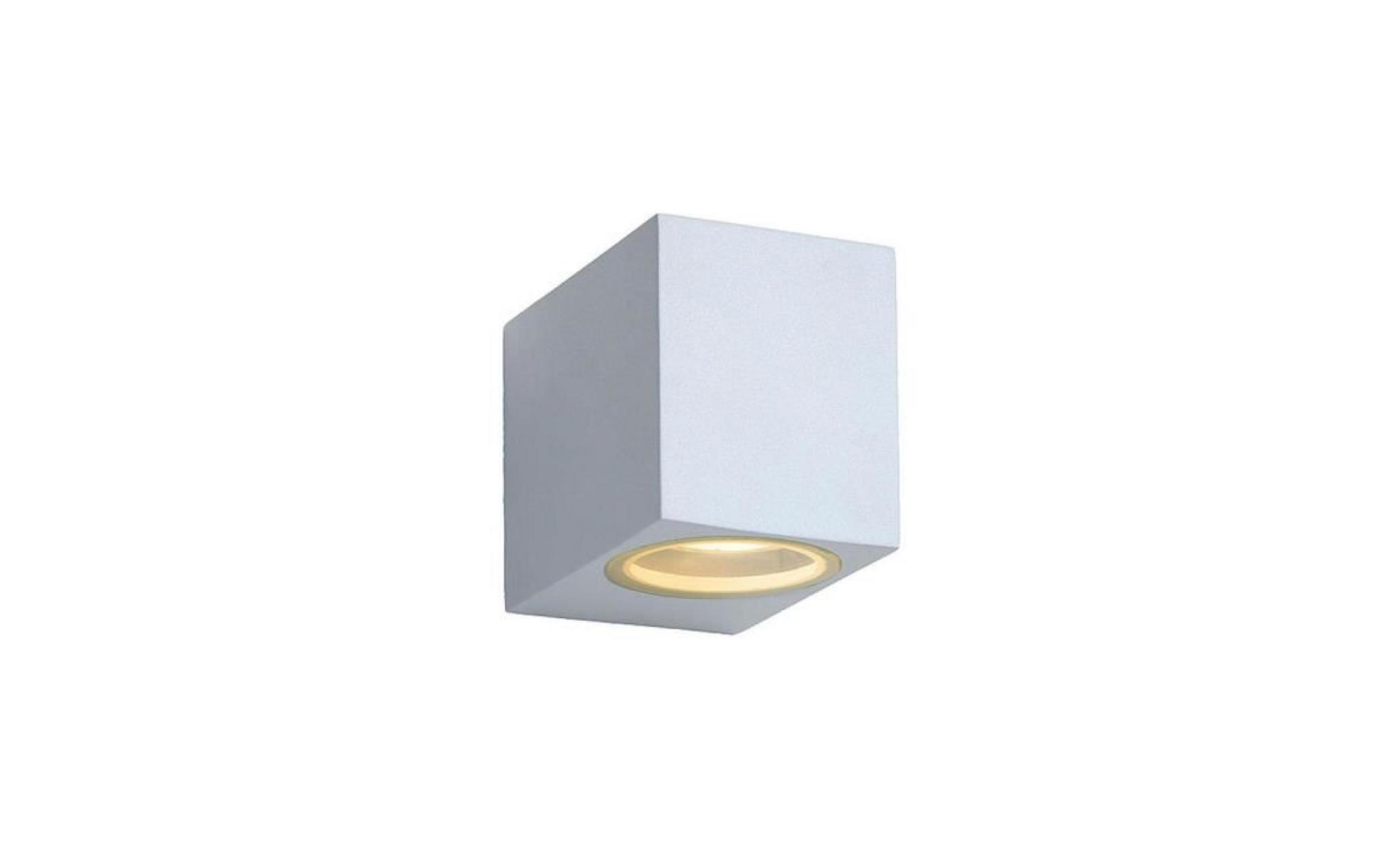 zora applique led d'extérieur métal carrée h8cm blanc lucide | designé par lucide
